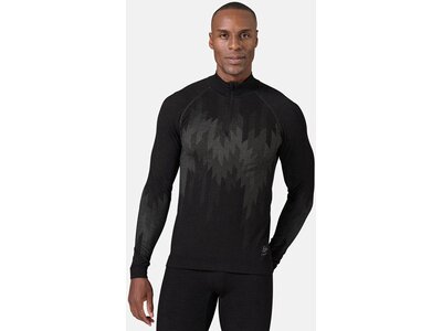 ODLO Herren Unterhemd BL TOP turtle neck l/s half zi Schwarz