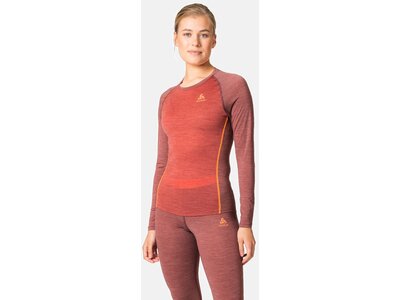 ODLO Damen Unterhemd BL TOP crew neck l/s NATURAL P Braun