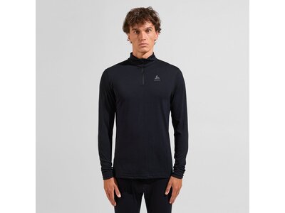ODLO Herren Unterhemd BL TOP turtle neck l/s half zi Schwarz