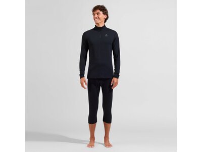 ODLO Herren Unterhemd BL TOP turtle neck l/s half zi Schwarz