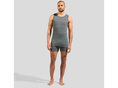 ODLO Herren Unterhemd Natural Merino 160 Base-Layer-Sporttop mit Rundhalsausschnitt Grau