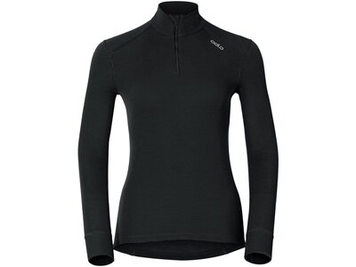 ODLO Damen Unterhemd Shirt l/s turtle neck 1/2 zip Schwarz