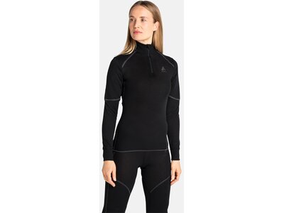 ODLO Damen Unterhemd BL TOP turtle neck l/s half zi Schwarz