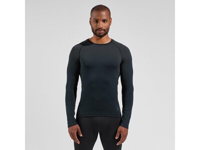 ODLO Herren Unterhemd BL TOP crew neck l/s PERFORMAN Schwarz