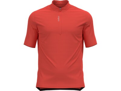 ODLO Herren Shirt T-shirt s/u collar s/s 1/2 zip Rot