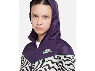 NIKE Kinder Jacke G NSW WINDRUNNER AOP JKT Schwarz