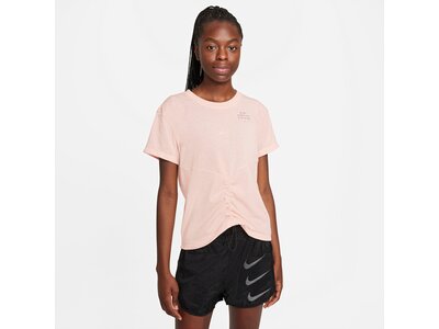 NIKE Damen DF RUN DVN TOP SS RUCHED Weiß