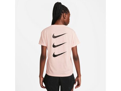 NIKE Damen DF RUN DVN TOP SS RUCHED Weiß