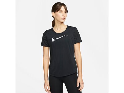 NIKE Damen T-Shirt Dri-FIT Swoosh Run Schwarz