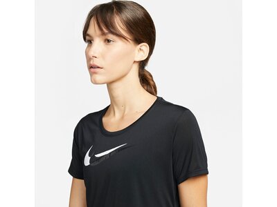 NIKE Damen T-Shirt Dri-FIT Swoosh Run Schwarz