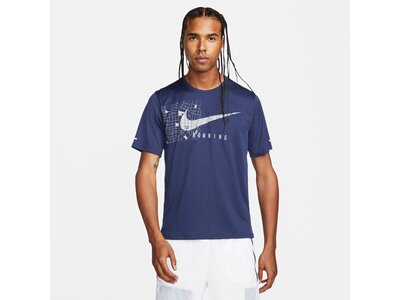 NIKE Herren M NK DF UV MILER RUNDVN SS GFX Blau