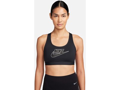 NIKE Damen Top W NK SWSH MED SPT FUTURA BRA Schwarz