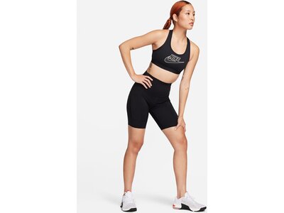 NIKE Damen Top W NK SWSH MED SPT FUTURA BRA Schwarz