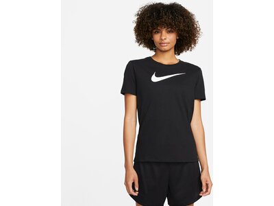 NIKE Damen Shirt W NK DF TEE SWOOSH Schwarz