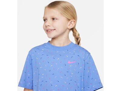 NIKE Kinder Shirt G NK NSW TEE BOXY SWOOSH AOP Blau