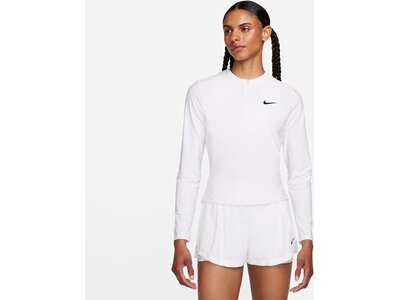 NIKE Damen Shirt NikeCourt Advantage Dri-FIT 1/4-Zip Weiß