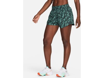 NIKE Damen Shorts One Breathable Dri-FIT High-Waisted Brief-Lined 3" Printed Grau