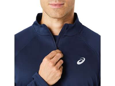 ASICS Herren T-Shirt ICON LS 1/2 ZIP Blau