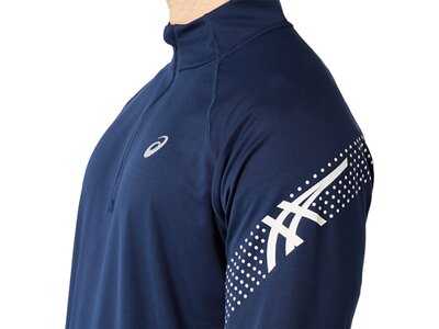 ASICS Herren T-Shirt ICON LS 1/2 ZIP Blau