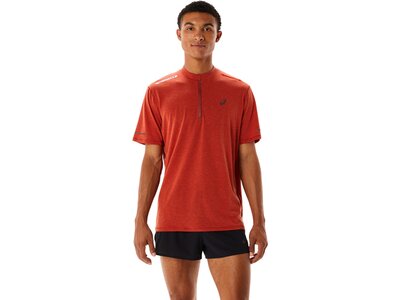 ASICS Herren T-Shirt METARUN™ 1/2 ZIP SS TOP Braun