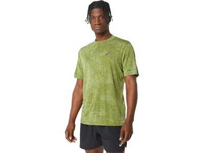 ASICS Herren T-Shirt METARUN PATTERN 1/2 ZIP SS TOP Braun