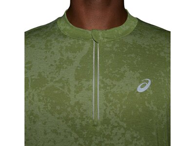 ASICS Herren T-Shirt METARUN PATTERN 1/2 ZIP SS TOP Braun