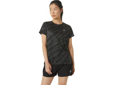 ASICS Damen T-Shirt CORE ALL OVER PRINT SS TOP Schwarz