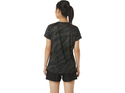 ASICS Damen T-Shirt CORE ALL OVER PRINT SS TOP Schwarz