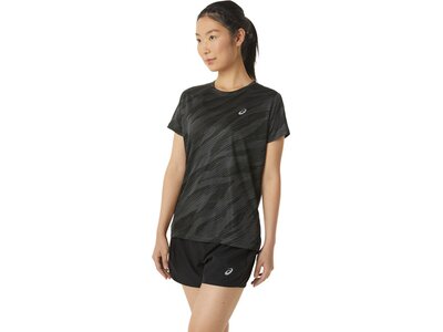 ASICS Damen T-Shirt CORE ALL OVER PRINT SS TOP Schwarz