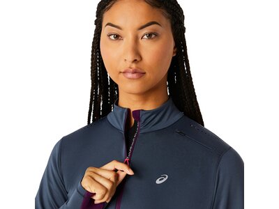 ASICS Damen T-Shirt WINTER RUN 1/2 ZIP MID LAYER Grau