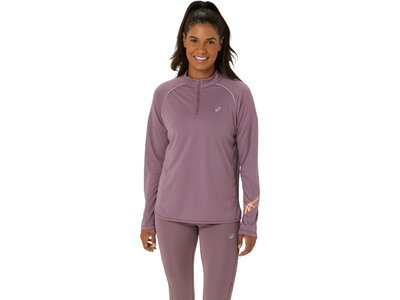 ASICS Damen T-Shirt ICON 1/2 ZIP LS TOP Lila