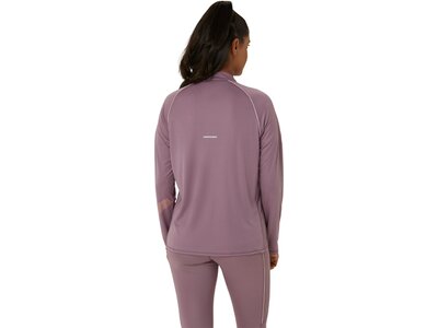 ASICS Damen T-Shirt ICON 1/2 ZIP LS TOP Lila