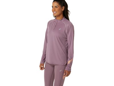 ASICS Damen T-Shirt ICON 1/2 ZIP LS TOP Lila