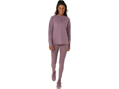 ASICS Damen T-Shirt ICON 1/2 ZIP LS TOP Lila