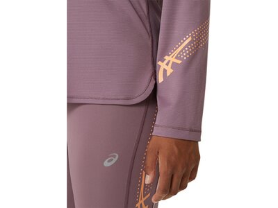 ASICS Damen T-Shirt ICON 1/2 ZIP LS TOP Lila
