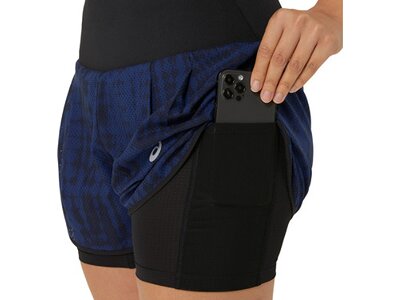 ASICS Damen Shorts ROAD ALL OVER PRINT 2-N-1 3.5IN SHORT Schwarz