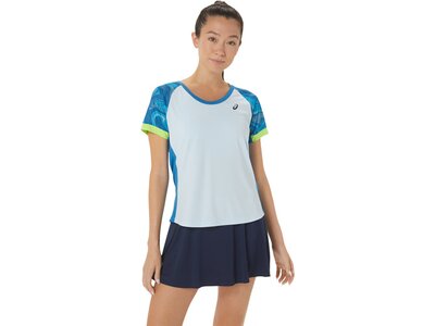 ASICS Damen Shirt WOMEN COURT GRAPHIC SS TOP Blau