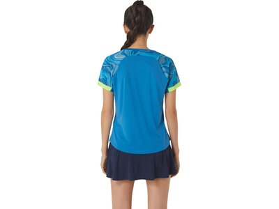 ASICS Damen Shirt WOMEN COURT GRAPHIC SS TOP Blau