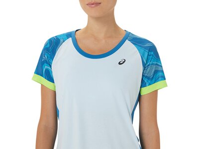 ASICS Damen Shirt WOMEN COURT GRAPHIC SS TOP Blau