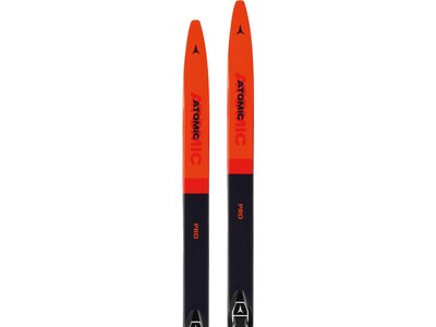 ATOMIC Kinder Langlauf Ski PRO C1 GRIP JR + PLK ACS Schwarz