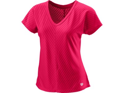 WILSON Damen Shirt TRAINING V-NECK II W Love Potn Rot