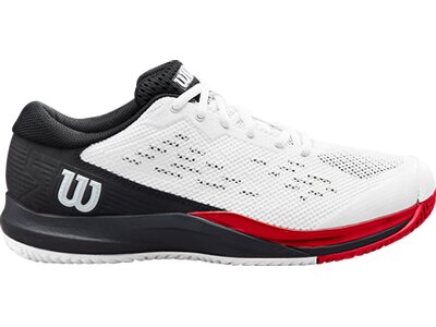 WILSON Herren Tennisoutdoorschuhe RUSH PRO ACE Wh/Bk/Poppy Red Schwarz