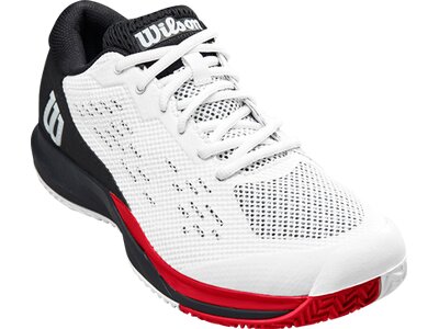 WILSON Herren Tennisoutdoorschuhe RUSH PRO ACE Wh/Bk/Poppy Red Schwarz