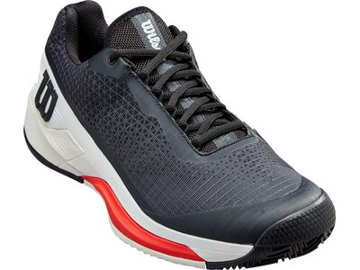 WILSON Herren Tennisoutdoorschuhe RUSH PRO 4.0 CLAY Bk/Wh/Poppy Red Grau