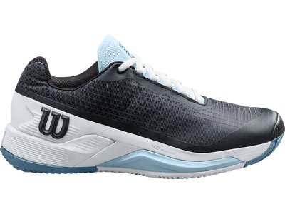 WILSON Damen Tennisoutdoorschuhe RUSH PRO 4.0 W CLAY Bk/Wh/China Blue Silber