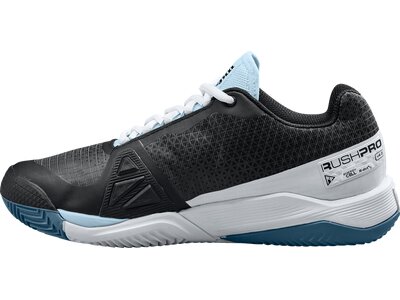 WILSON Damen Tennisoutdoorschuhe RUSH PRO 4.0 W CLAY Bk/Wh/China Blue Silber
