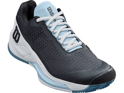 WILSON Damen Tennisoutdoorschuhe RUSH PRO 4.0 W CLAY Bk/Wh/China Blue Silber