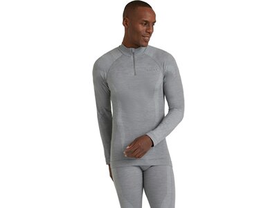 FALKE Herren Unterhemd WT Longsleeve Zip m Grau