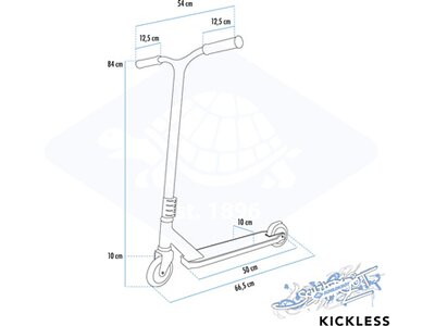 SCHILDKRÖT Scooter Stunt Scooter KICKLESS Piano Schwarz