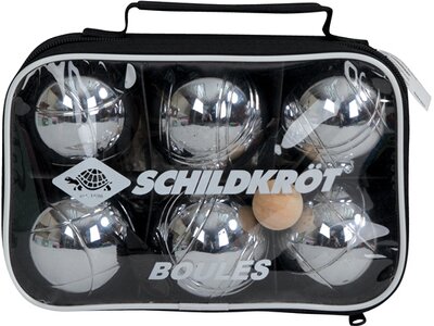 SCHILDKRÖT Boccia BOULE/BOCCIA Set, 2x3 Stahlkugeln+Zielkugel in Tragetasche Schwarz